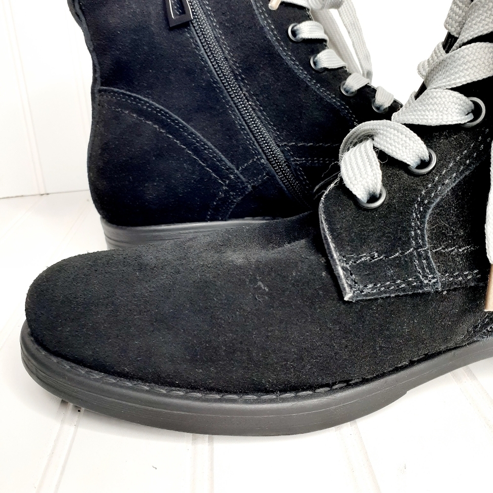 Blondo Black Suede Waterproof Lace Up Ankle Boot H776 - Picture 8 of 13